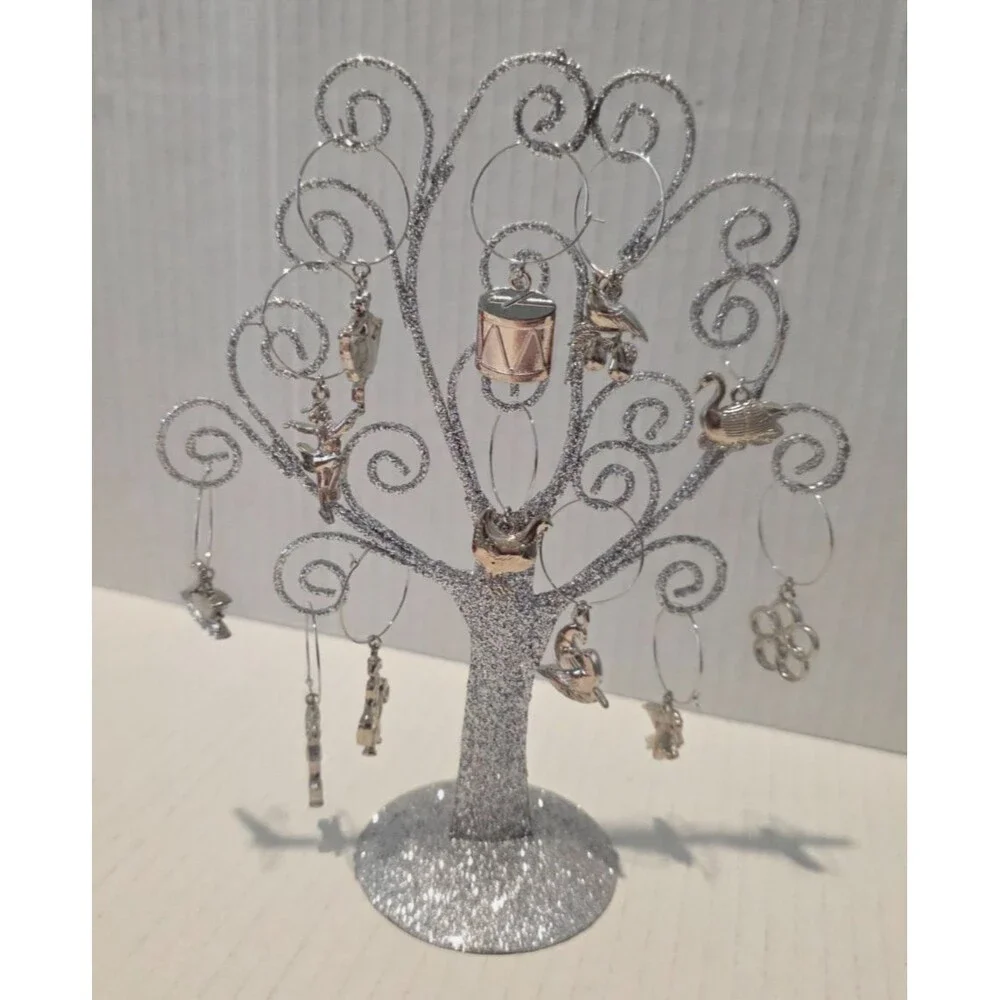 Pier 1 Imports 12 Days of Christmas Wine Glass Charms Set of 12 Open Box